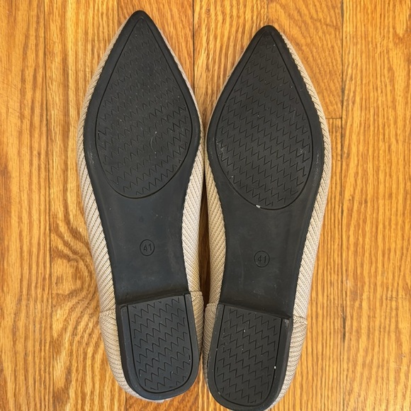 Tingrise Women's Tan Pointed Toe Knit Dressy Slip On Ballet Flats Size 9.5 - Picture 7 of 8